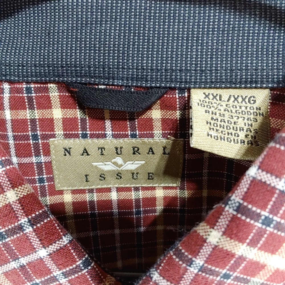 Natural Issue Men's Long Sleeve Button Down XXL PLAID TEAK SHIRT 100% Cotton NWT - Picture 4 of 6